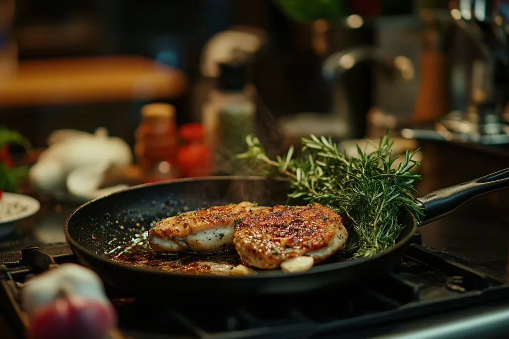 pan fried Galena Chicken