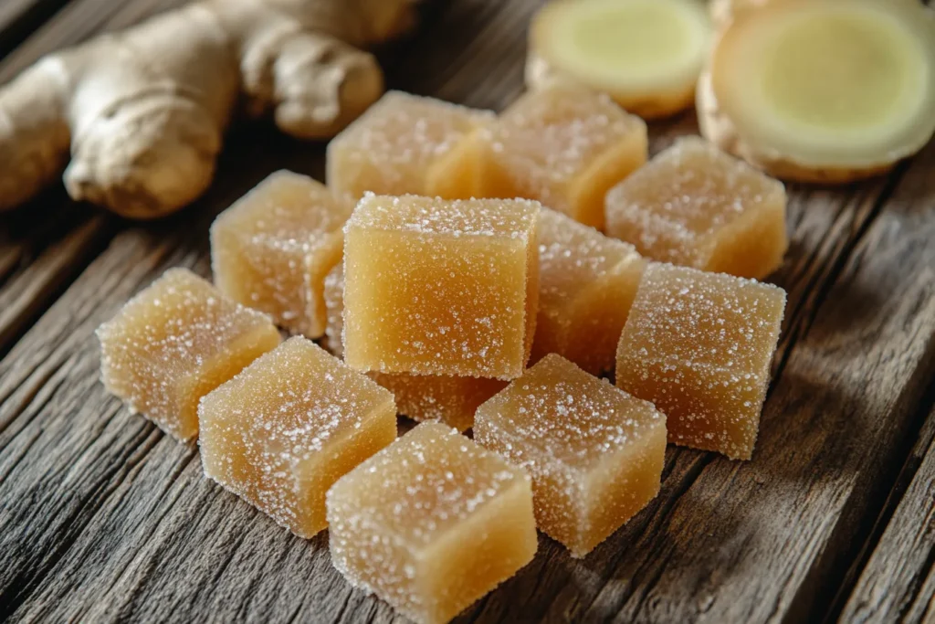 Homemade delicious ginger candy made naturally.