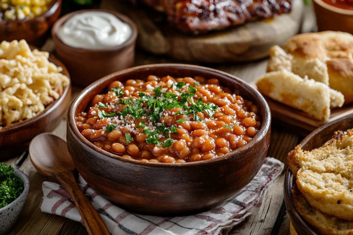 A bowl of classic food ready to serve.