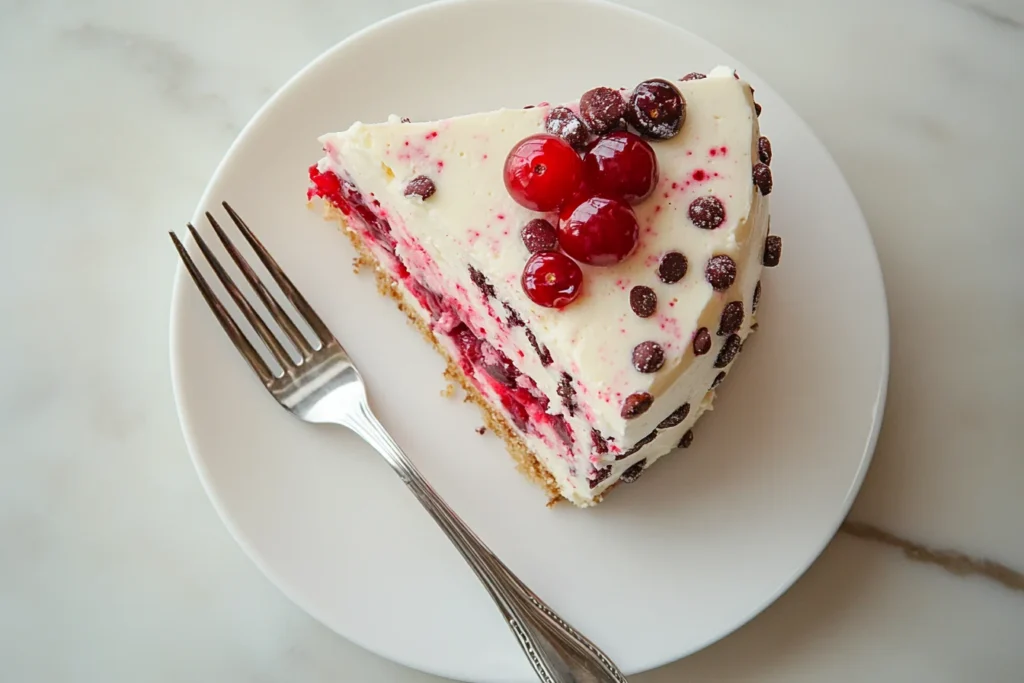 Serving and Storing Cherry Chip Cake