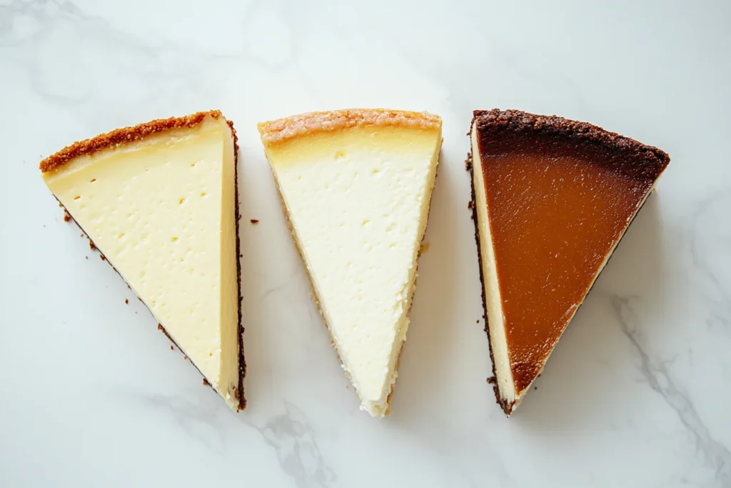 Three Types of Cheesecake
