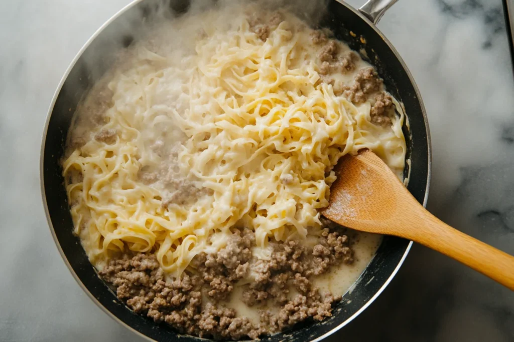 Ground Beef Alfredo
