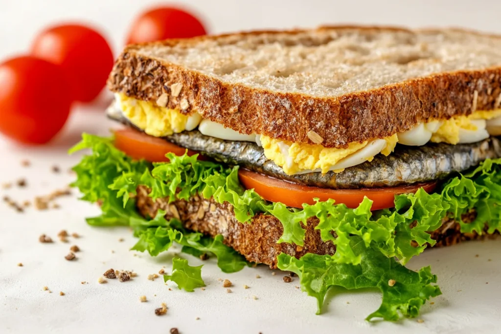 Sardines with Egg sandwich
