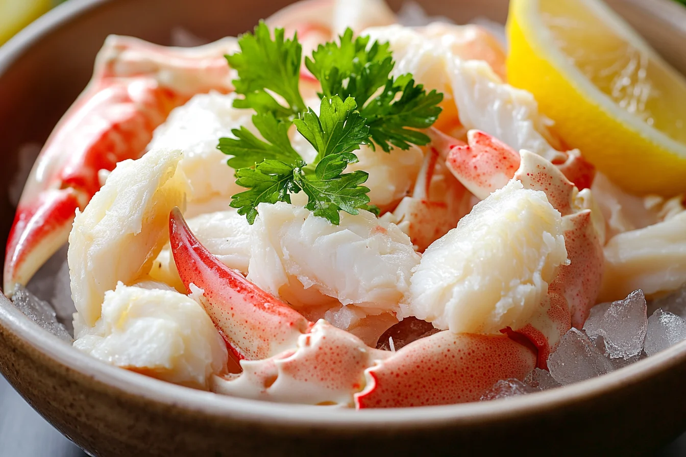 Close-up of jumbo lump crab meat in a bowl