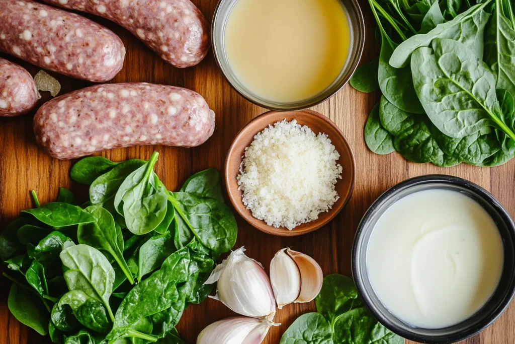 Ingredients for Creamy Parmesan Italian Sausage 