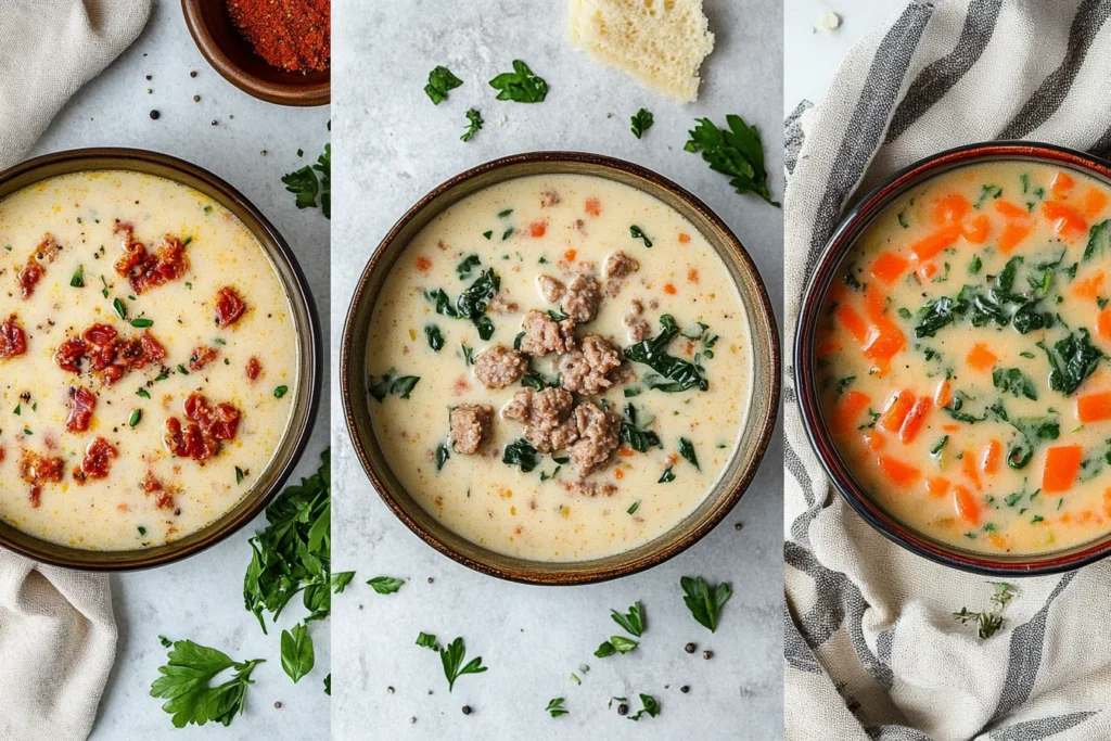 Creamy Parmesan Italian Sausage Soup Variations