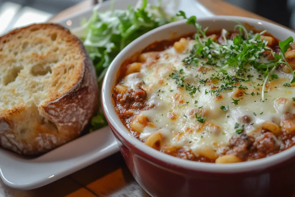 Beefaroni in a bowl.