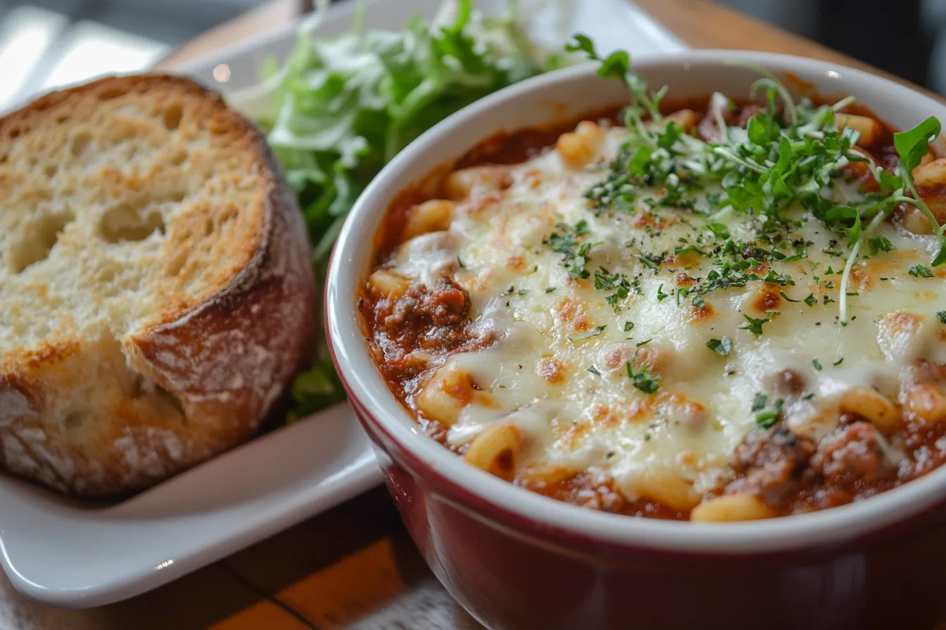 Beefaroni in a bowl.